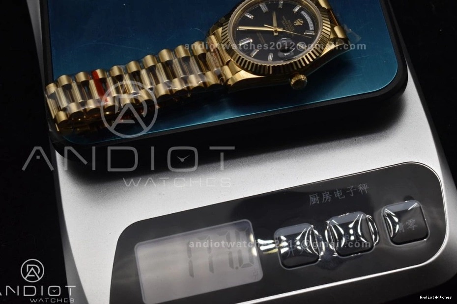 A2836 DayDate Tungsten Bracelet GMF Original 701 V RG President On Steel 904L Black Markers Weighted 40 with Dial Crystal 1220